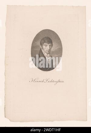 Porträt van Martin Hinrich Lichtenstein, Franz Joseph Leopold, 1793 - 1832 Druckpapier historische Personen Stockfoto