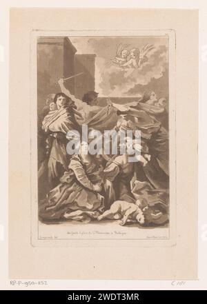 Kindermoord Te Bethlehem, Richard de Saint-Non, nach Jean Honoré Fragonard, nach Guido Reni, 1772 Druckpapier, das das Massaker an den Unschuldigen graviert Stockfoto