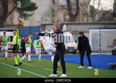 Empoli, Italien. Januar 2024. Davide Nicola, während des Empoli FC gegen den AC Monza, Serie A, im Carlo Castellani Stadium. Quelle: Alessio Morgese/Alessio Morgese/Emage/Alamy Live News Stockfoto