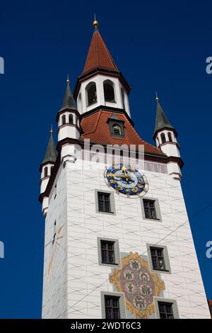 Uhrenturm, Altes Rathaus, Altstadt, München, Bayern, Deutschland, Europa Stockfoto