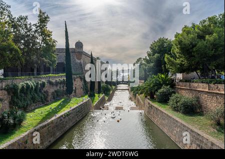 Kanal La Riera, Palma, Mallorca, Balearen, Spanien, Mittelmeerraum, Europa Stockfoto