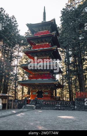 Fünfstöckige Toshogu-Pagode im Toshugu-Schrein in Nikko, UNESCO-Weltkulturerbe, Nikko, Tochigi, Honshu, Japan, Asien Stockfoto