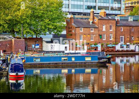 Gas Street Basin, an der Birmingham Canal Old Line, Birmingham, West Midlands, England, Vereinigtes Königreich, Europa Stockfoto