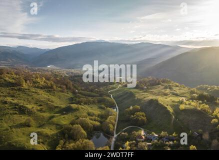 Landschaft in der Nähe von Nucsoara, Arges County, Muntenia, Rumänien, Europa Stockfoto
