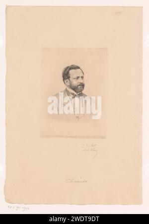 Porträt eines unbekannten Mannes, möglicherweise chapuis, Louis le Nain, 1861–1911 Druckpapier, das historische Personen graviert. Modedesigner. Bart Stockfoto