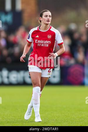 Arsenals Emily Fox während des Spiels der Barclays Women's Super League im Mangata Pay UK Stadium in Borehamwood. Bilddatum: Samstag, 20. Januar 2024. Stockfoto