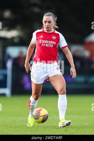 Arsenals Katie McCabe während des Spiels der Barclays Women's Super League im Mangata Pay UK Stadium in Borehamwood. Bilddatum: Samstag, 20. Januar 2024. Stockfoto