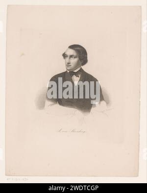 Porträt van Alexander von ungern -Sternberg, Auguste Hüssener, 1816 - 1877 Druckpapier, das historische Personen graviert. Porträt eines Schriftstellers Stockfoto