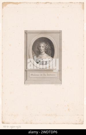 Portret van Francoise -Louise de la Vallière, Alexandre Vincent Sixdeniers, nach Achille Devéria, 1803 - 1846 Druckpapier Gravur / Gravur historischer Personen Stockfoto