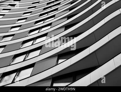 Riverwalk Apartments an der Themse an der Vauxhall Bridge im Zentrum von London. Stockfoto