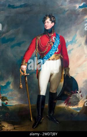 König Georg IV. (1762–1830) von Großbritannien und Hannover (1820–1830), Porträtgemälde in Öl auf Leinwand nach Sir Thomas Lawrence, um 1815 Stockfoto