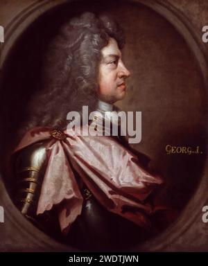 Georg I. von Großbritannien und Irland (1660–1727), regierte (1714–1727), Porträtmalerei in Öl auf Leinwand von Sir Godfrey Kneller, um 1714 Stockfoto