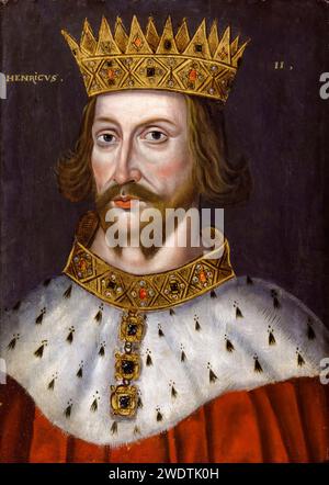 Heinrich II. Von England (1133–1189), König von England (1154–1189), Portraitgemälde in Öl auf Tafel 1597-1618 Stockfoto