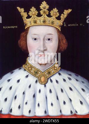 Richard II. Von England (1367–1400), König von England (1377–1399), Portraitgemälde in Öl auf Tafel 1597-1618 Stockfoto