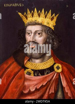 Eduard I. von England (1239–1307), König von England (1272–1307), Portraitgemälde in Öl auf Tafel 1597-1618 Stockfoto