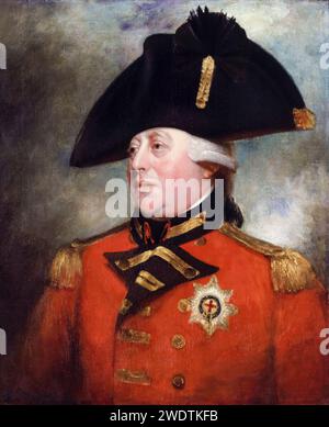 Georg III. (1738–1820), König von Großbritannien und Irland in Militäruniform, Porträtmalerei in Öl auf Leinwand von William Beechey, um 1800 Stockfoto