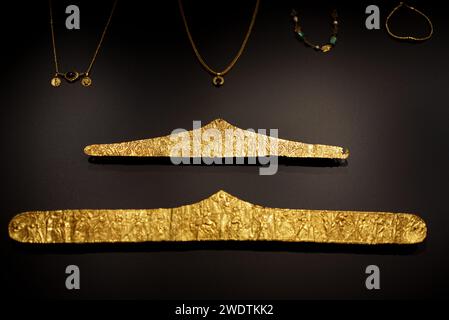 Golddiademen aus dem antiken Griechenland, 4. Jahrhundert v. Chr. Istanbul Archäologiemuseum. Stockfoto