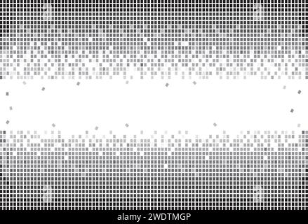 Geometrisches Muster basierend auf Quadraten auf weißem Hintergrund. Quadrate als Vektordarstellung verteilt. Stock Vektor