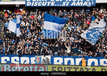 Empoli, Italien. Januar 2024. Fans von Empoli während des Spiels Empoli FC gegen AC Monza, italienische Fußball Serie A in Empoli, Italien, 21. Januar 2024 Credit: Independent Photo Agency/Alamy Live News Stockfoto