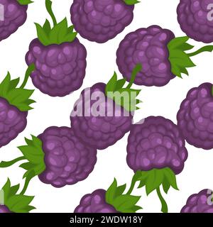 Vector Blackberry nahtloses Muster mit Stock Vektor