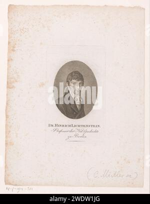 Porträt van Martin Hinrich Lichtenstein, Johann Christian Ernst Müller, 1800 - 1824 Druckpapier historische Personen Stockfoto