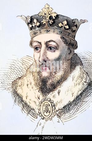 John of Gaunt, 2. Herzog von Lancaster, 1. Herzog von Aquitanien 1340 bis 1399 dritter überlebender Sohn von König Edward III Aus The National and Domestic History of England von William Aubrey, London um 1890, Historisch, digital restaurierte Reproduktion von einer Vorlage aus dem 19. Jahrhundert, Datum nicht angegeben Stockfoto