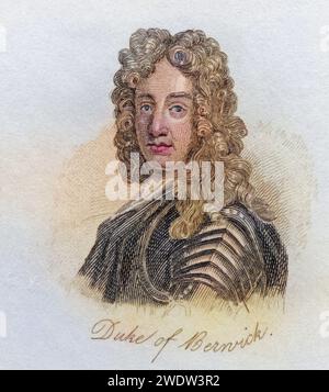 James Fitz James, 1. Herzog von Berwick, 1670 - 1734. Französischer Militärführer, unehelicher Sohn von König Jakob II Von England. Aus dem Buch Crabbs Historical Dictionary, veröffentlicht 1825, Historisch, digital restaurierte Reproduktion von einer Vorlage aus dem 19. Jahrhundert, Datum nicht angegeben Stockfoto