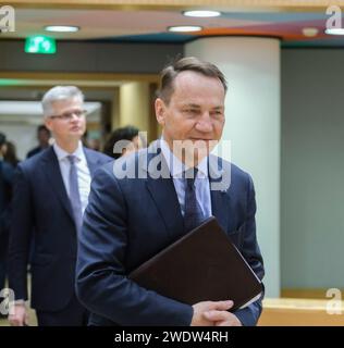 Bruxelles, Belgique. Januar 2024. © Nicolas Landemard/Le Pictorium/MAXPPP - Brüssel 22/01/2024 Tour de table du Conseil des affaires etrangeres europeen Credit: MAXPPP/Alamy Live News Stockfoto