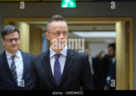 Bruxelles, Belgique. Januar 2024. © Nicolas Landemard/Le Pictorium/MAXPPP - Brüssel 22/01/2024 Tour de table du Conseil des affaires etrangeres europeen Credit: MAXPPP/Alamy Live News Stockfoto