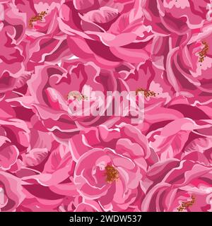 Nahtloses Muster rosafarbener Rosen Stock Vektor