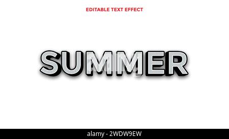 Bearbeitbarer Texteffekt – Retro-Sommertext im Grunge-Stil. Vektorabbildung. Stock Vektor