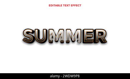 Bearbeitbarer Texteffekt – Retro-Sommertext im Grunge-Stil. Vektorabbildung. Stock Vektor