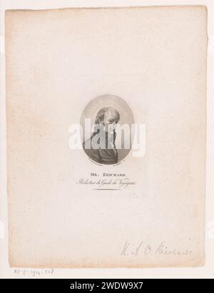 PortraT van Heinrich August Ottokar Reichard, Johann Friedrich Wilhelm Müller, nach Ferdinand Jagemann, 1792 - 1816 Druckpapier, das historische Personen graviert Stockfoto