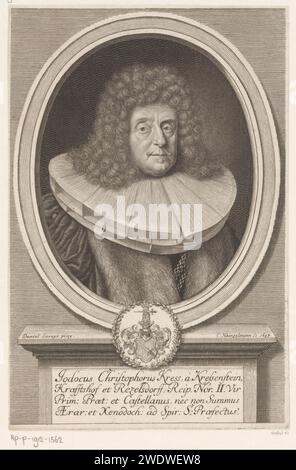 PortraT van Jobst Christoph Kress von Kressenstein, Elias Hainzelmann, nach Daniel de Savoye, 1693 Druckpapier mit Gravur historischer Personen. Waffenlager, Heraldik Stockfoto