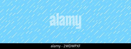 Handgezeichnete weiße diagonale Linien auf blauem Hintergrund. Nahtlose Textur mit gestrichelten Strichen. Regenmuster. Abstrakte moderne Vektortextur. Geschenkpapier Stock Vektor