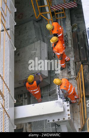 Mailand, Werft für den Bau der neuen U-Bahn-Linie 5 - Milano cantiere per la costruzione della nuova linea 5 della Metropolitana Stockfoto