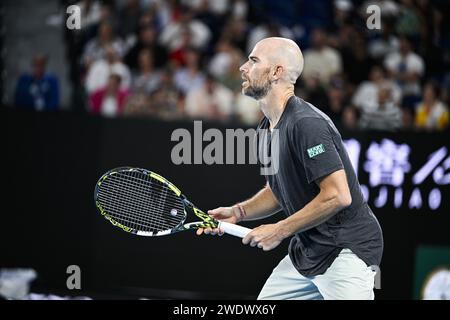 Adrian Mannarino aus Frankreich während des Australian Open AO 2024 Grand Slam Tennis Turniers am 21. Januar 2024 im Melbourne Park in Australien. Foto Victor Joly / DPPI Stockfoto