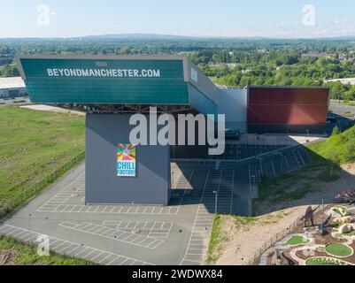 Luftaufnahme von Chill Factore im Beyond at TraffordCity / Trafford Centre, Manchester, Großbritannien Stockfoto