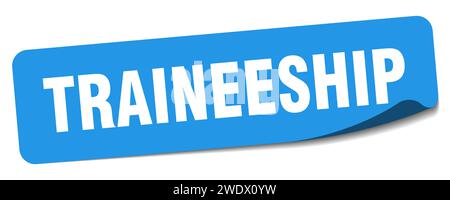 Aufkleber für Praktika. Rechteckiges Etikett für Praktika isoliert auf weißem Hintergrund Stock Vektor