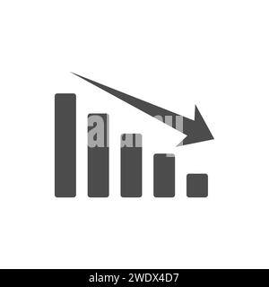 Symbol für Glyphenvektor nach unten grafisch darstellen Stock Vektor