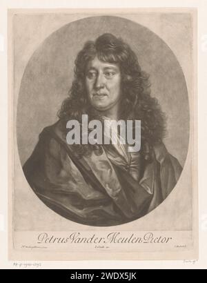 Porträt von Pieter van der Meulen, Isaac Beckett, ca. 1683 - ca. 1688 gedruckte Londoner Zeitung historische Personen. Porträt, Selbstporträt des Künstlers Stockfoto