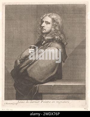 Portret van Louis du Guernier, Samuel Bernard, 1634 - 1687 print Frankreich Papier Radierung / Gravur Porträt, Selbstporträt des Malers Stockfoto