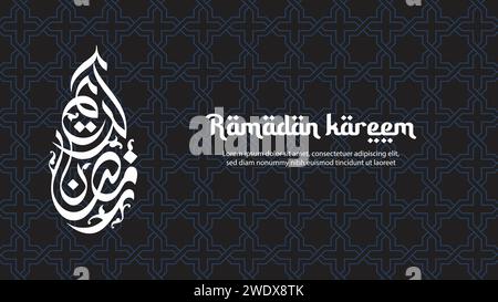 Ramadan Kareem Hintergrund. Ramadan Kareem Grußkarte mit islamischem Muster. Vektorabbildung Stock Vektor