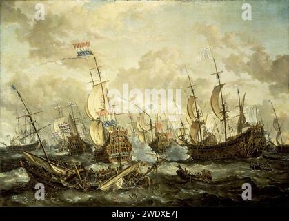 Abraham Jansz. Storck (1644–1708) – der „Königliche Prinz“ und andere Schiffe in der vier-Tage-Schlacht vom 1. Bis 4. Juni 1666 Stockfoto