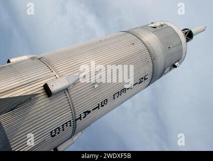 Alamogordo, USA - 28. Mai 2007: Freiluftausstellung mit Rakete Little Joe 2 im New Mexico Museum of Space History, Alamogordo, New Mexico, USA Stockfoto