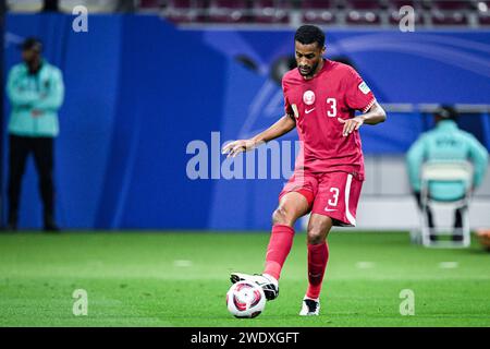 Doha, Katar, 22. Januar 2024, AFC Asian Cup Katar 2023 Gruppe A - China 0:1 Katar, mit einem Tor von Hasaan Al Heidos, unterstützt von Akram Afif, besiegte Katar China mit der kleinsten Marge und holte sich den ersten Platz in der Gruppe A, China scheiterte aus. Quelle: Runbang Zhu/Alamy Live News Stockfoto