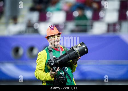 Doha, Katar, 22. Januar 2024, AFC Asian Cup Katar 2023 Gruppe A - China 0:1 Katar, mit einem Tor von Hasaan Al Heidos, unterstützt von Akram Afif, besiegte Katar China mit der kleinsten Marge und holte sich den ersten Platz in der Gruppe A, China scheiterte aus. Quelle: Runbang Zhu/Alamy Live News Stockfoto