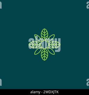 Abstraktes grünes Blatt Logo Symbol Vektor-Design. Landschaftsgestaltung, Garten, Pflanze, Natur und Ökologie Vektor-Logo. Ökologie Happy Life Logo-Konzept-Symbol Stock Vektor