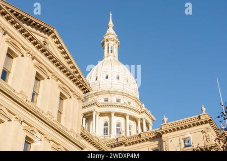 Ende Herbst im Michigan State Capitol Building in Lansing, Michigan. USA. Stockfoto