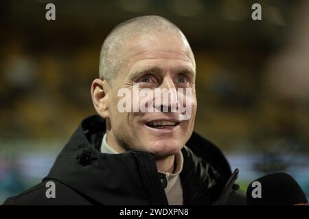 KERKRADE, 22.01.2024, Parkstad Limburg Stadium, Niederländisch Keukenkampioen divisie, Saison 2023/2024. Roda JC - FC Eindhoven. Roda JC Trainer Bas Sibum Stockfoto